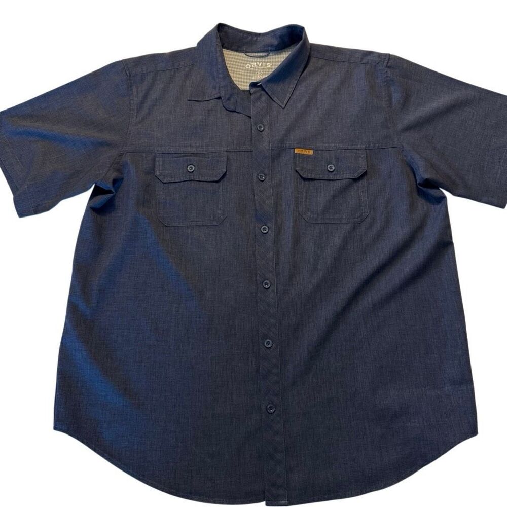 Orvis | Dark Blue Short Sleeve Performance Shirt | Men’s XL